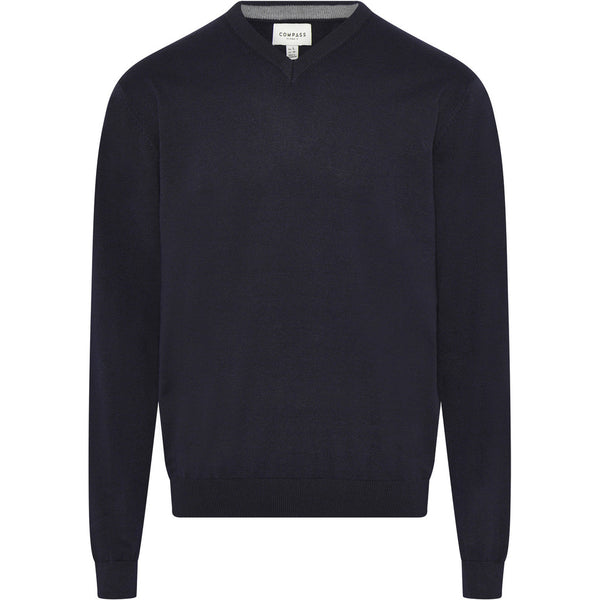 Compass Classic Knit V-Neck Dolux Knit 700 Navy Blue