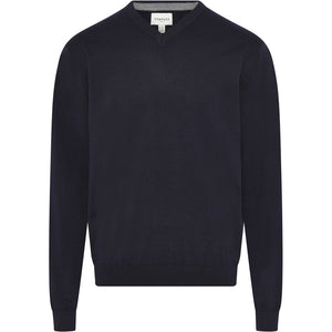 Compass Classic Knit V-Neck Dolux Knit 700 Navy Blue